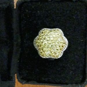 Sterling silver genuine Yellow sapphire Ring. Size 6. Stamped JZ 925.